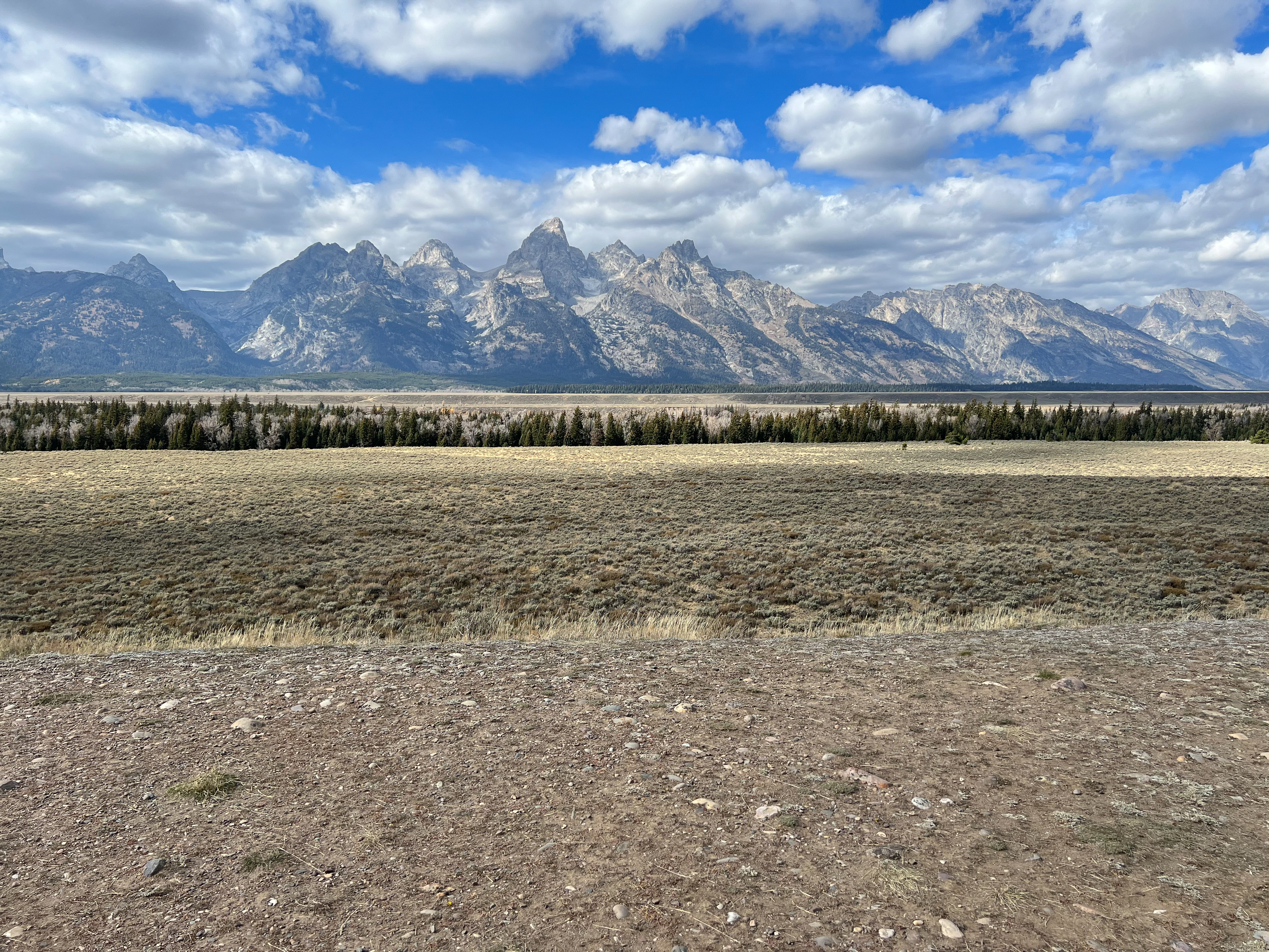 Teton mountain range from Glacier View Turnout