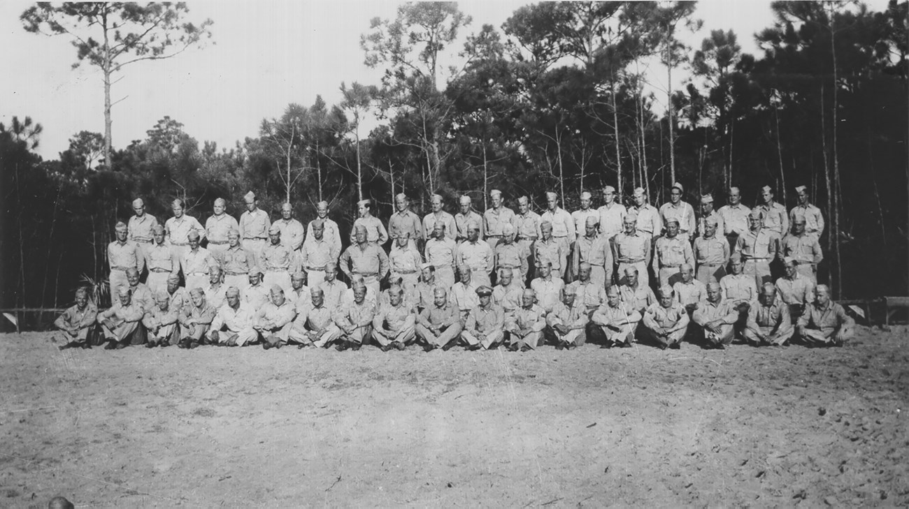 Many men standing