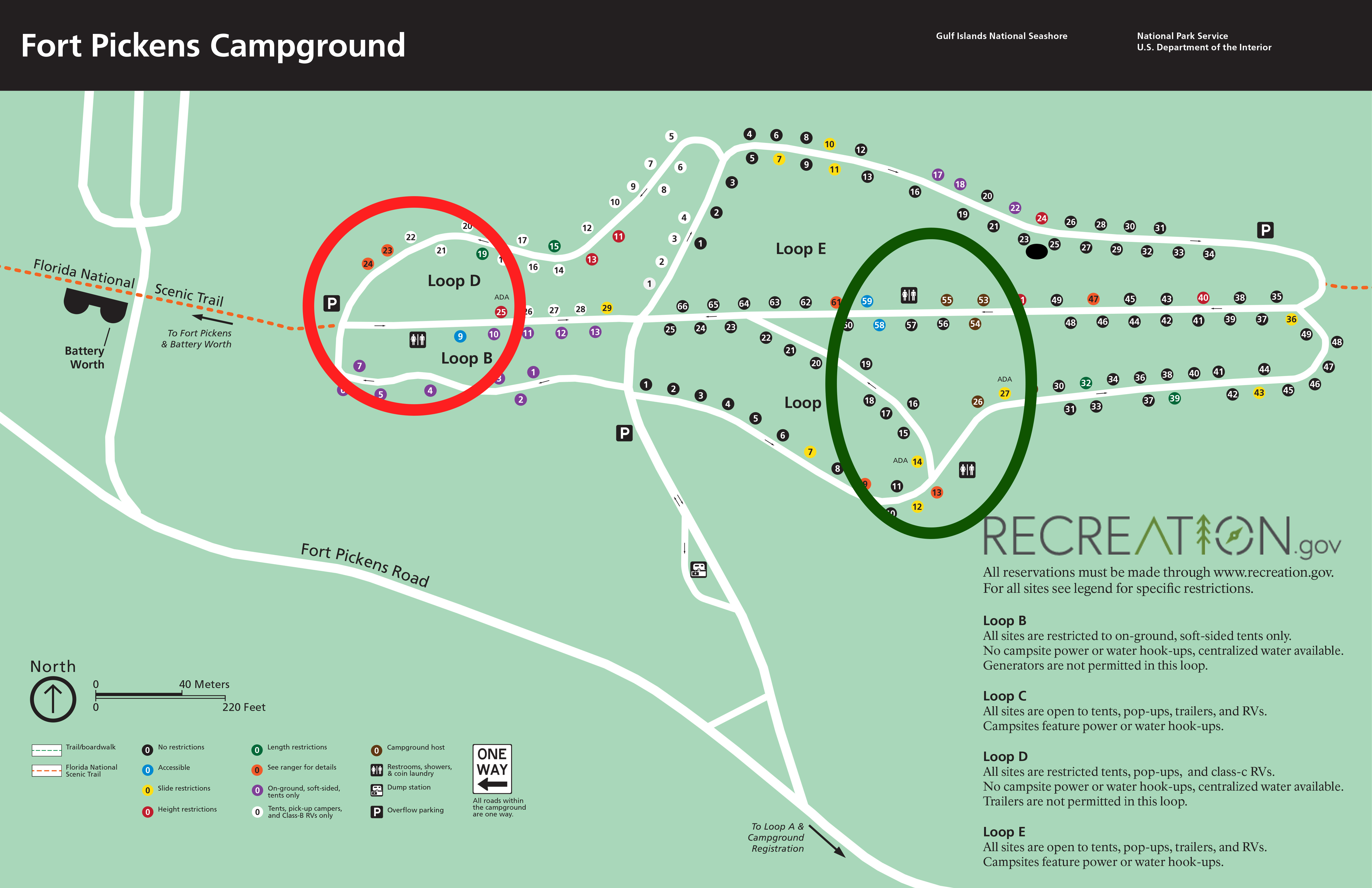 Map of Fort Pickens Campground25