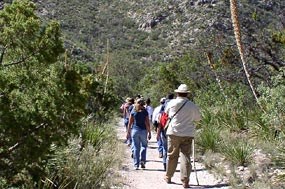 Many groups come to the Guadalupes to hike.