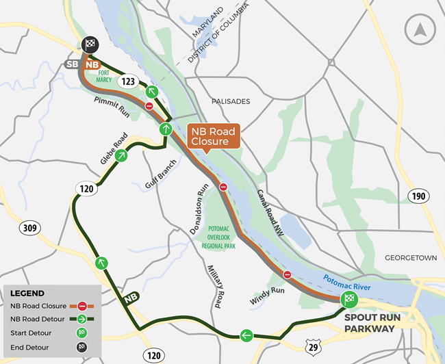 Map of the detour route.