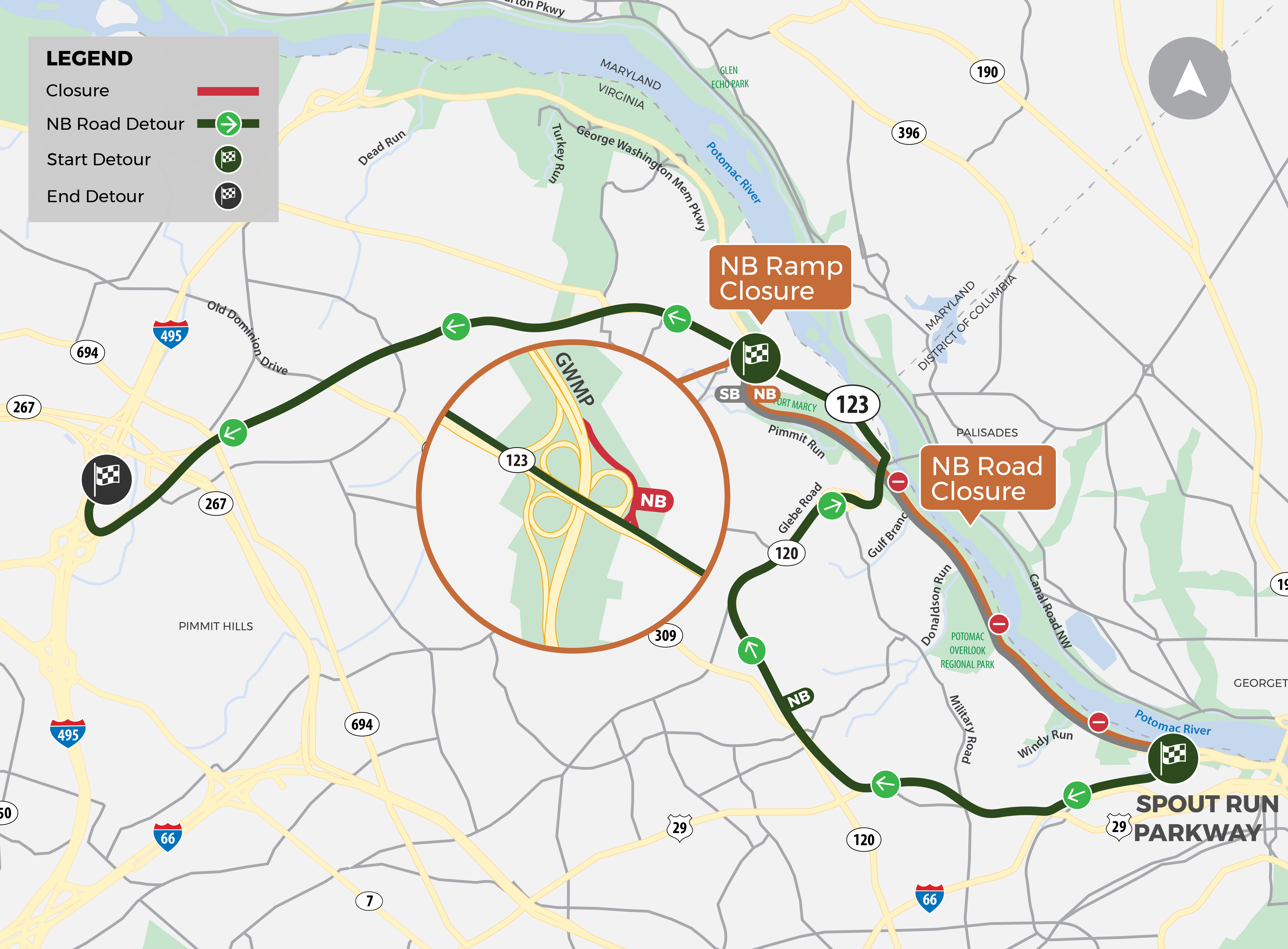 A detour map.