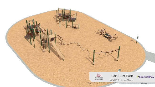 A drawing of what he playground will look like.