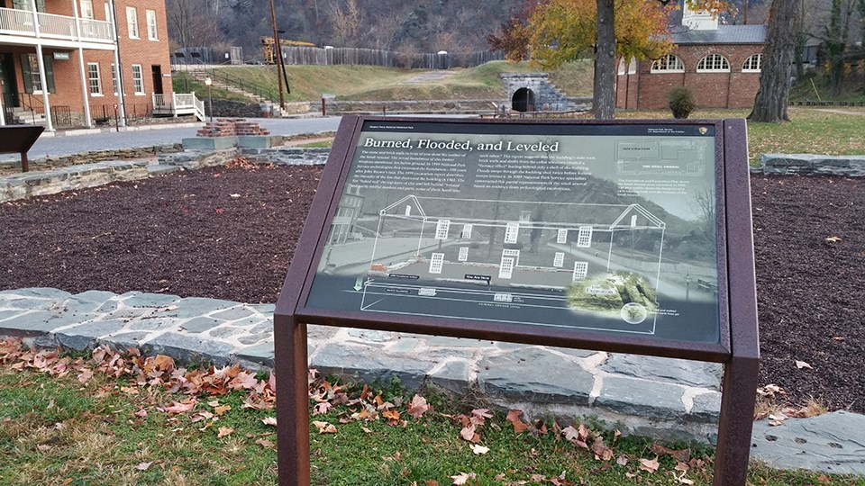 wayside, which explains the site's archeology, next to where the small arsenal stood