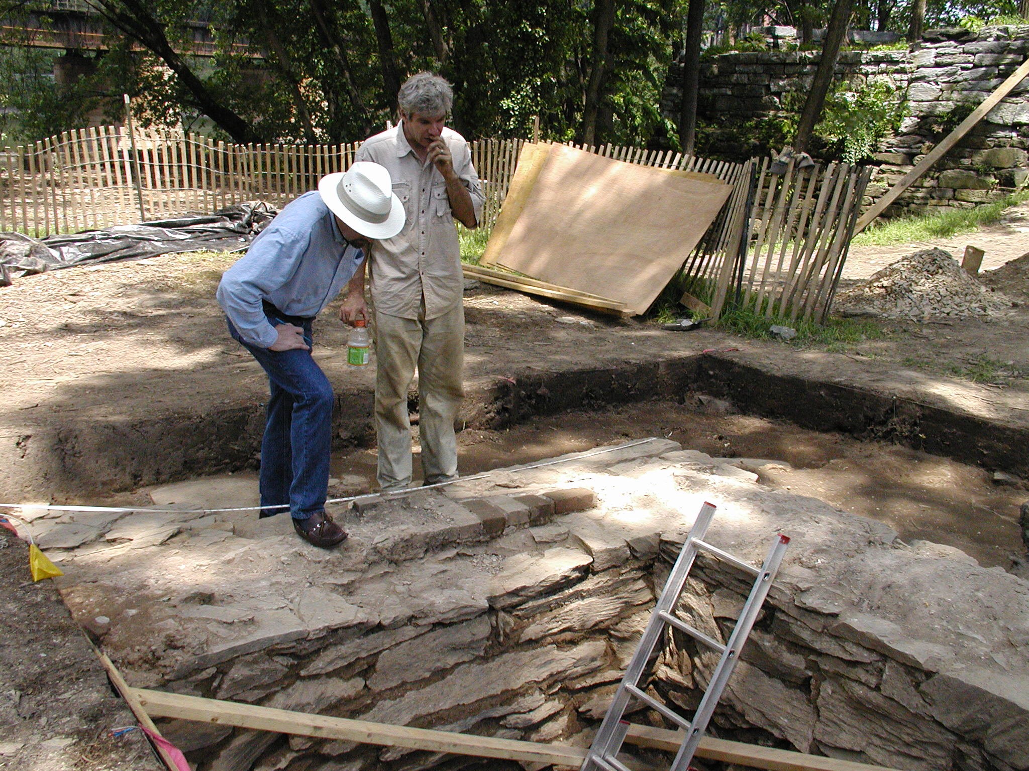 archeologists examining the armory grounds excavation