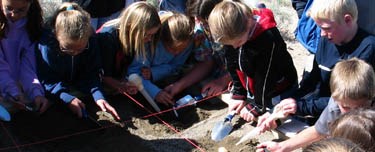 Students enjoy an educational program at the Fossil Beds.