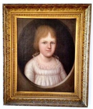 A painting of Prudence Gough Carroll by Joshua Johnson, c. 1797