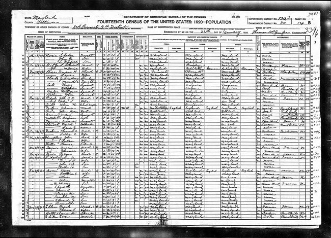 The 1920 U.S. Census for Baltimore County shows John Humphreys listed as the Farm Manager, living adjacent to the Ridgelys and the estate’s gardener.