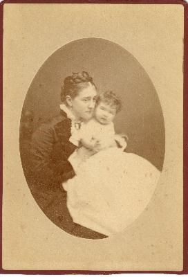 black and white photo of woman and child