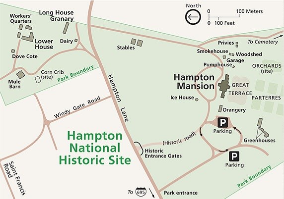 Map of Hampton National Historic Site