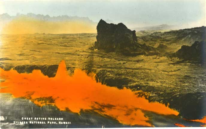 Great Active Volcano postcard