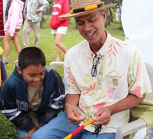 Lei hulu artist Kilohana Domingo shares his art of feather lei making