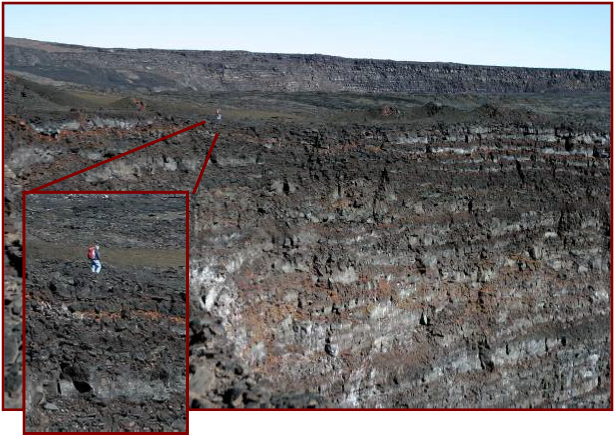 Bob hiking near Lua Poholo on the Observatory Trail