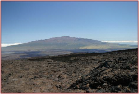 Looking down the Observatory Trail – Mauna Kea rises to the North