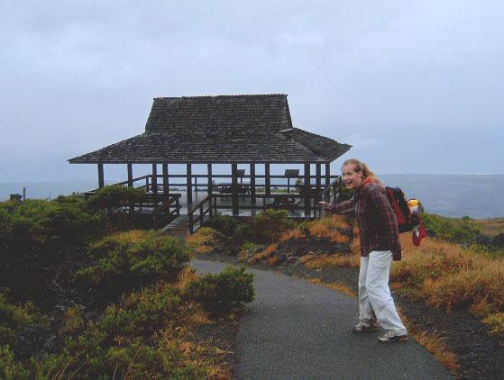 Laura excitedly points out the Kealakomo picnic area