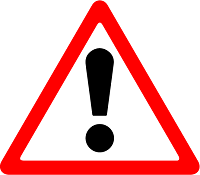 Attention symbol illustrated with a red triangle and exclamation point within it.