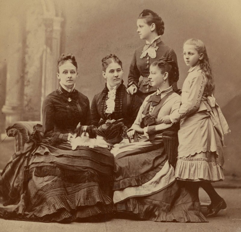 Group portrait of the five Delano sisters.