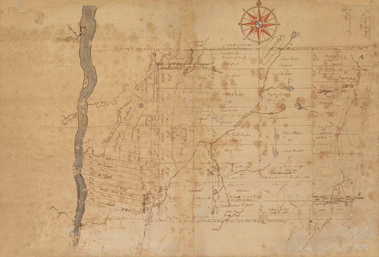 A hand drawn map of the Nine Partners Patent