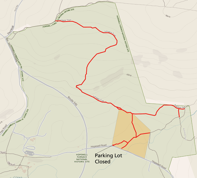 NPS Area map showing closures