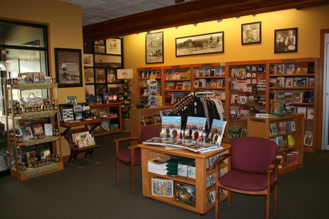 The bookstore inside the Education Center shows books for sale