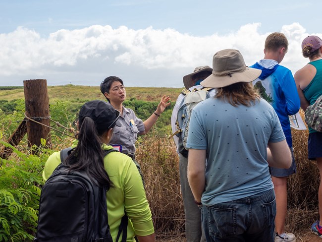 A park ranger giving a tour