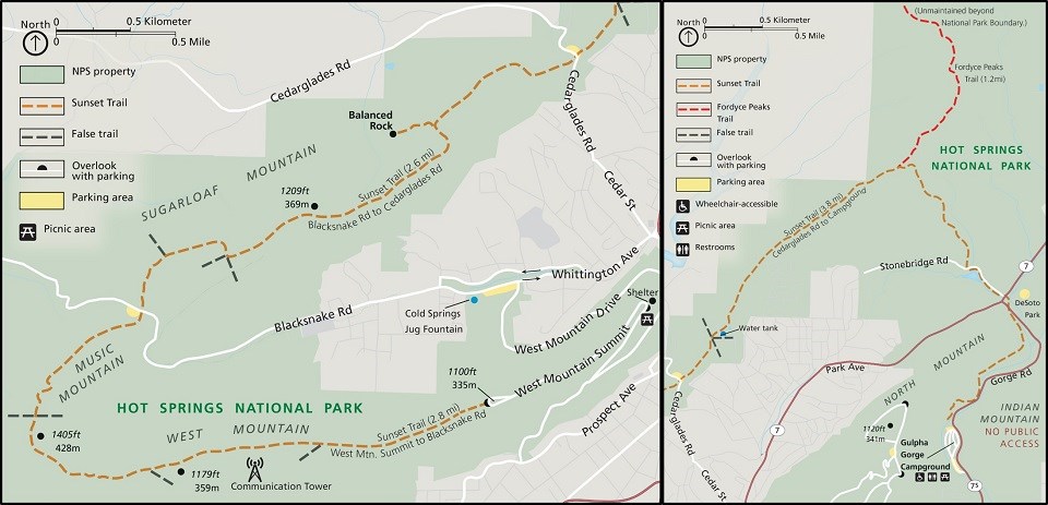 A trail that completes a long circuit from West Mountain to the Gulpha Gorge campground