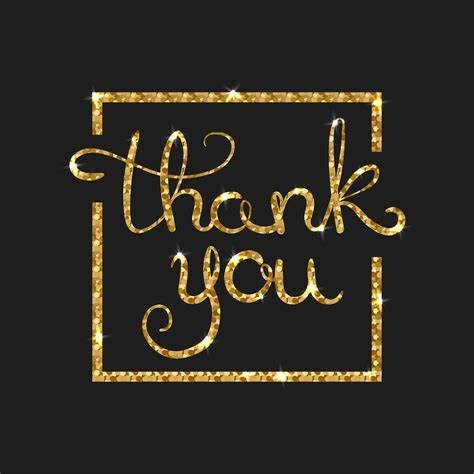 Sign saying thank you.