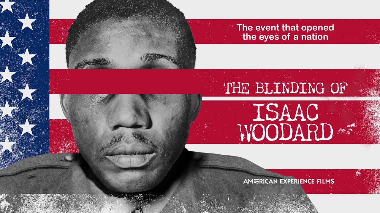 Movie cover: The Blinding of Isaac Woodard. Photograph of Sgt. Woodard, a Black man,  injured.