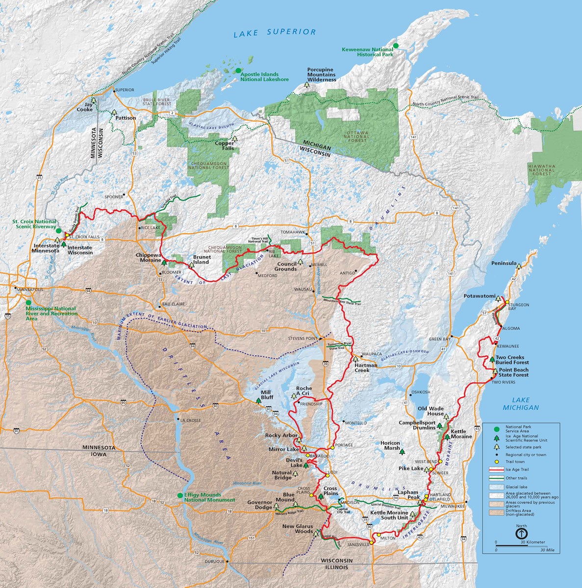 Ice Age Trail Wisconsin Map 