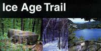 The official National Park Service Ice Age NST brochure features trail information and a state-wide map.