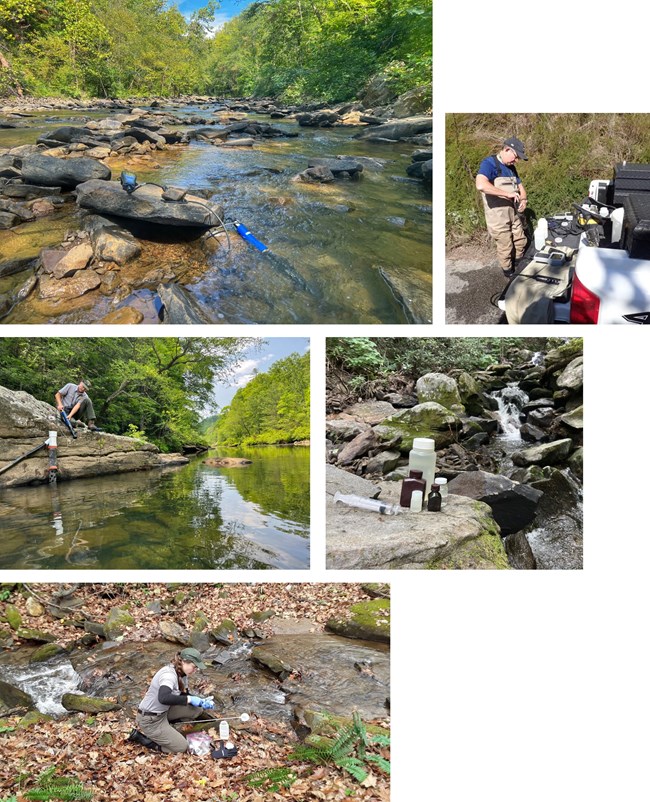 Examples of water quality monitoring in rivers and streams