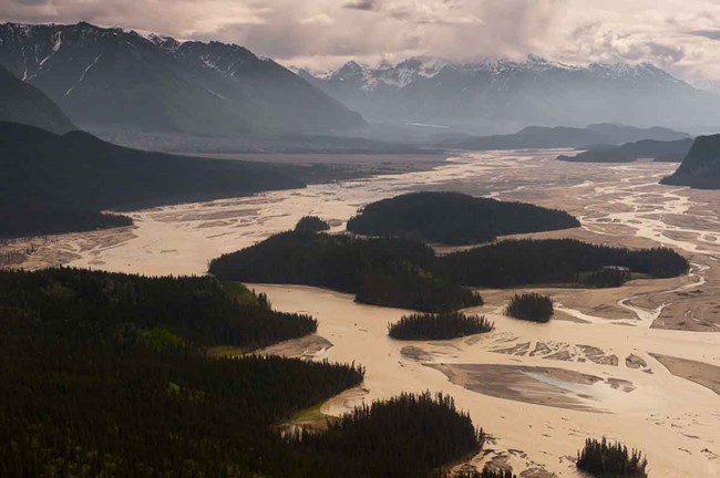The braided Chitina River in Wrangell-St Elias.