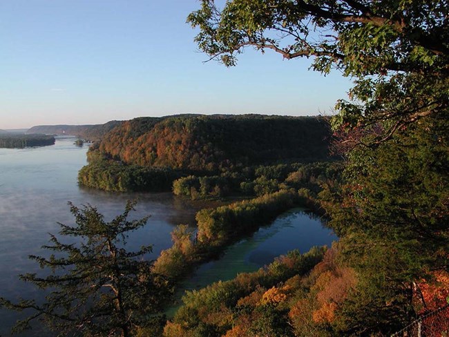 View of the Mississippi River from Effigy Mounds National Monument