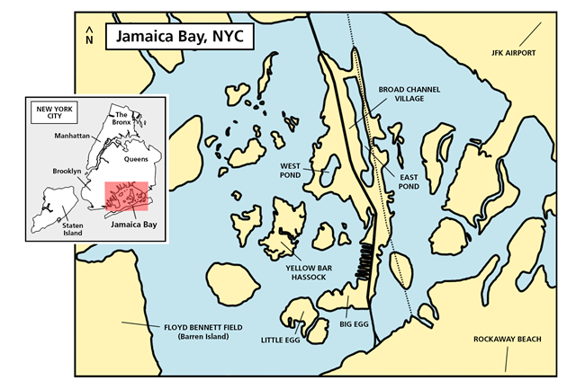 Map of Jamaica Bay in the southeast of New York City