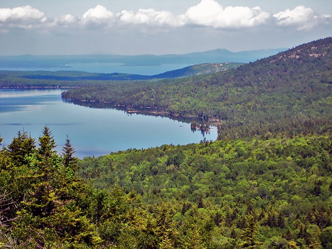 A view of Acadia National Park's Eagle Lake