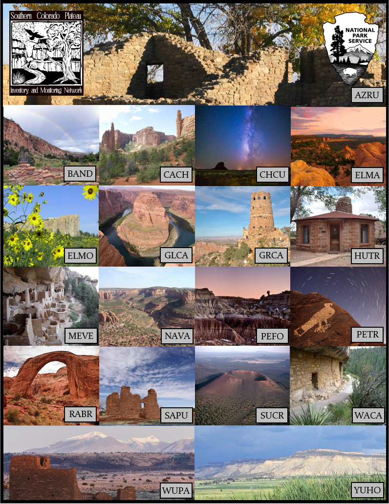 A compliation of many images depicting each park and monument in the Southern Colorado Plateau Network