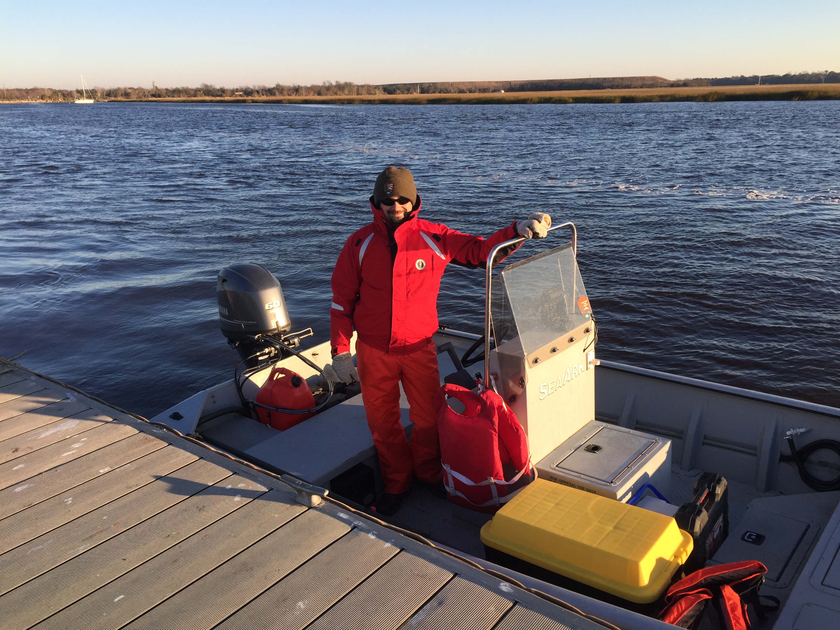 Safety coordinator Eric Starkey practices safety first in the field!