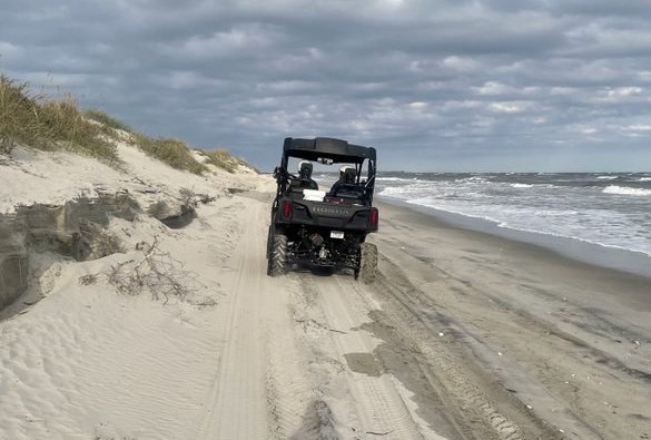 UTV riding along the beach