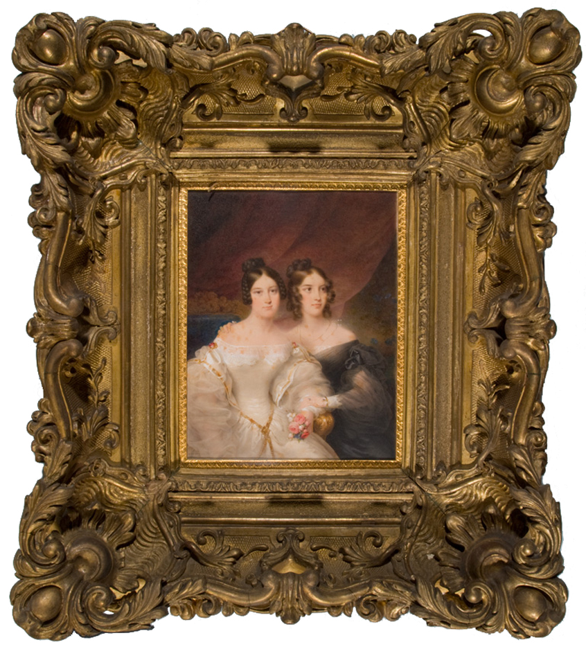 A portrait of Fanny and Mary Appleton done by Jean-Baptiste Isabey in 1836.