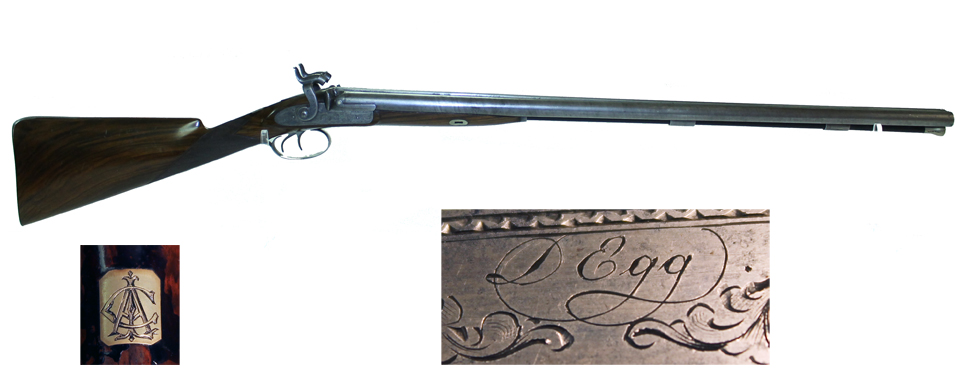 A shotgun, made by the Durs Egg Company, which belonged to Charles Appleton Longfellow.