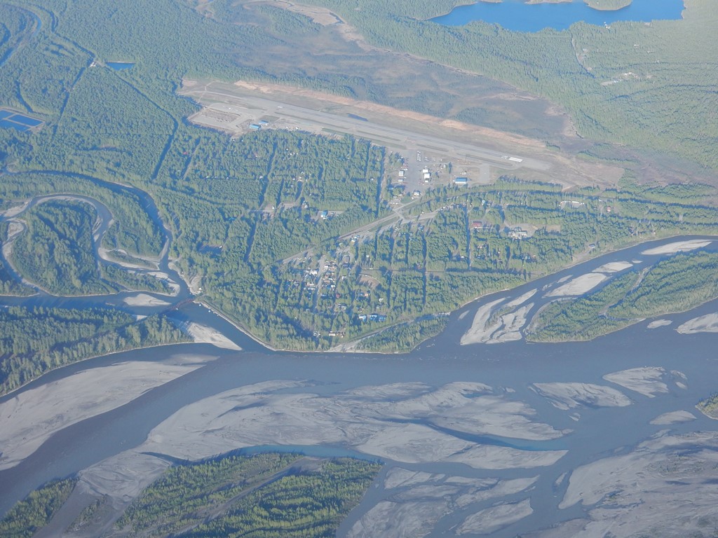 Aerial view of the town of Talkeetna