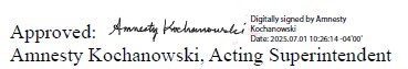 Acting Superintendent Amnesty Kochanowski's signature