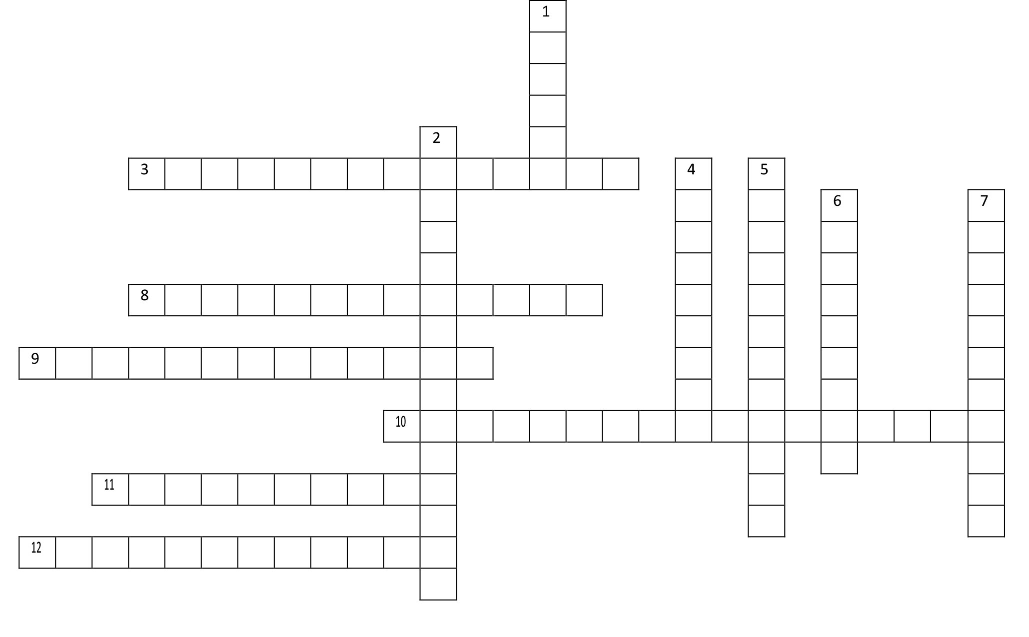 crossword puzzle with six rows and six columns