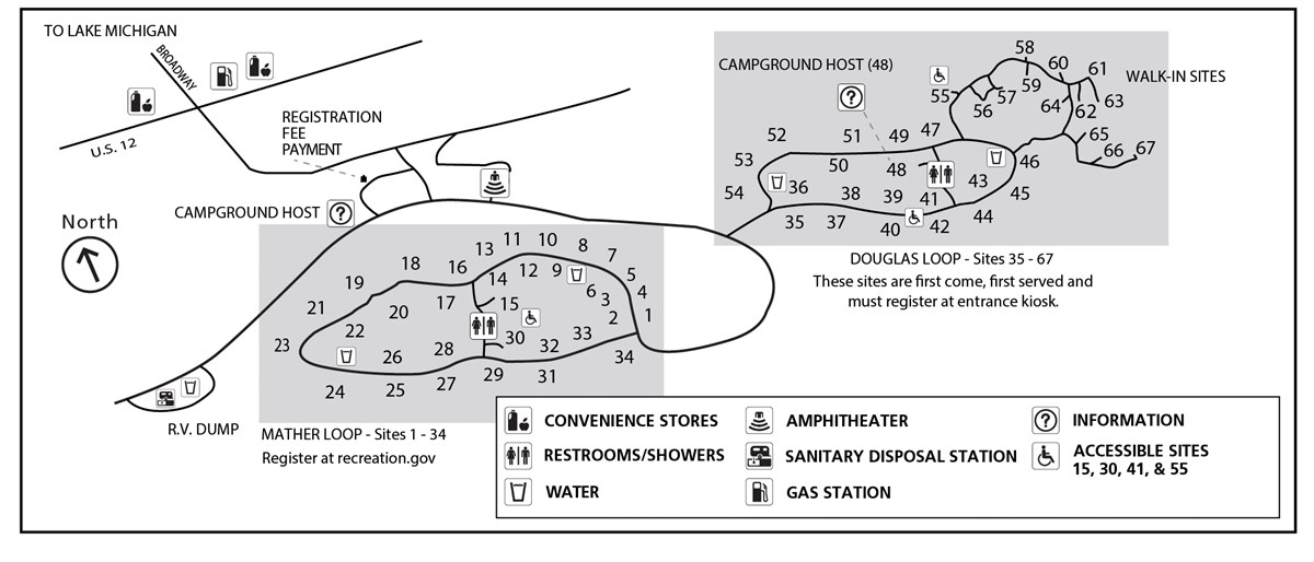 Indiana Dunes Campground Map