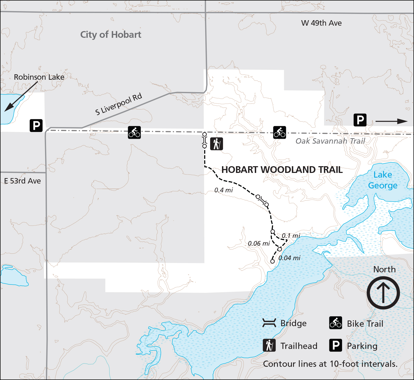 Hobart Woodland Trail Map