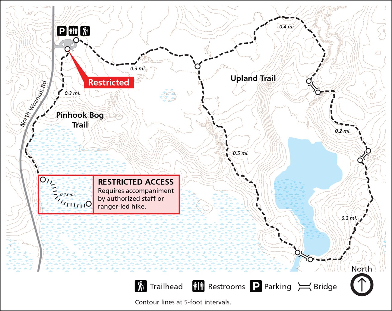 Pinhook Bog Trails Map