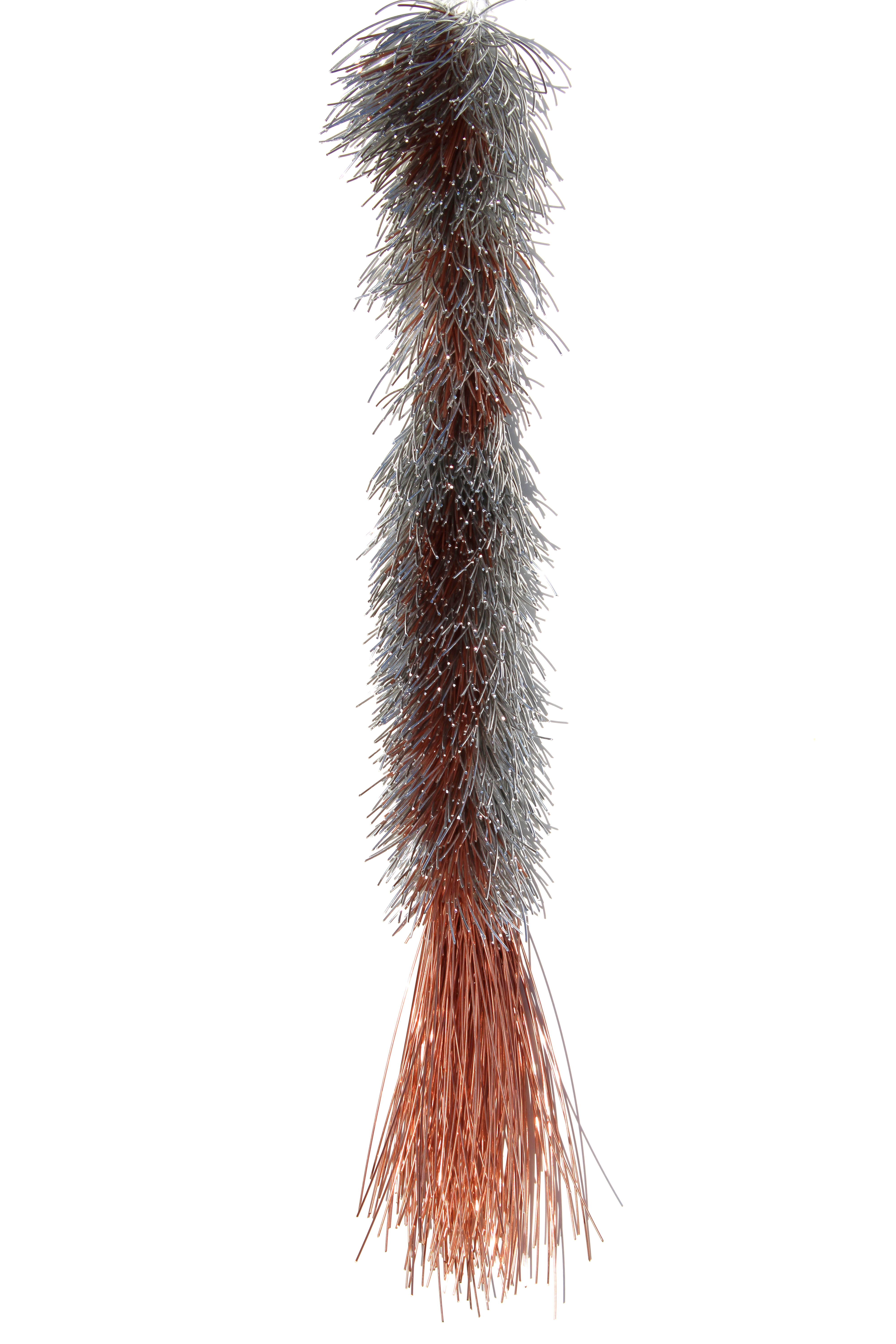 copper wire woven sculpture on white background