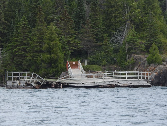 A large dock in disrepair.