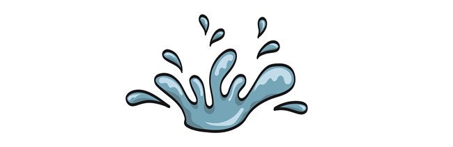 A cartoon of splashing water.
