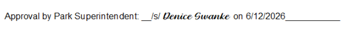 Isle Royale Superintendent Denice Swanke's digital signature.